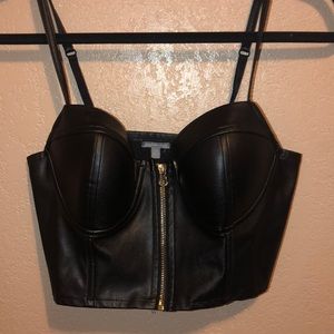 Leather halter top